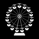 Ferris Wheel Icon Silhouette. Entertainment Round Attraction. Ve