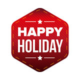 Happy Holiday patch vector red
