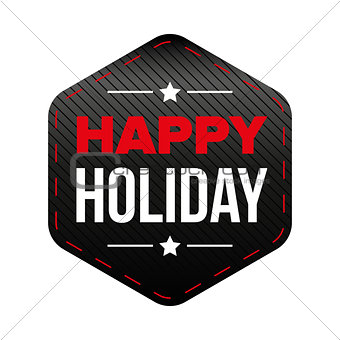 Happy Holiday patch vector red and black