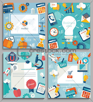 Set of business concepts. Vector.