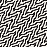 ZigZag Edgy Stripes Optical Illusion Effect. Vector Seamless Black and White Pattern.
