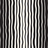 Wavy Ripple Hand Drawn Gradient Lines. Vector Seamless Black and White Pattern.