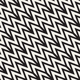 ZigZag Edgy Stripes. Vector Seamless Black and White Pattern.
