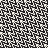 ZigZag Edgy Stripes. Vector Seamless Black and White Pattern.