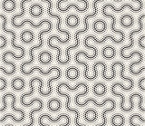 Vector Seamless Irregular Rounded Dotted Lines Geometric Pattern