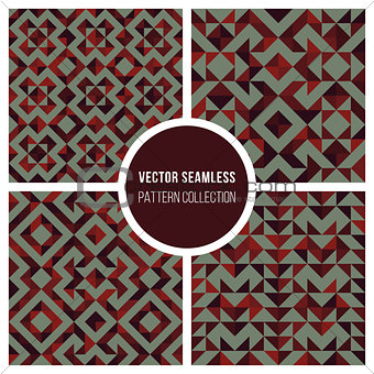 Vector Seamless Truchet Geometric Pattern Collection