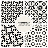 Vector Seamless Black and White Geometric Pattern Collection