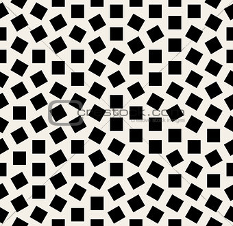 Vector Seamless Black And White Jumble Squares Rotation Pattern