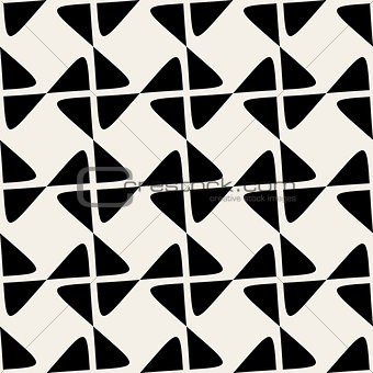 Seamless Black White Vector Geometric Rhombus Line Checker Pattern