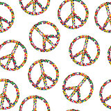 Peace sign with flags seamless pattern