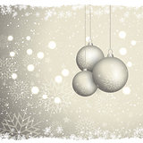 Christmas bauble background with snowflakes