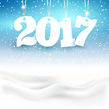 Happy New Year background with snow 