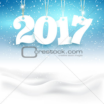 Happy New Year background with snow 