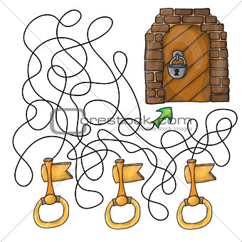 Choose the key to door - maze game for kids