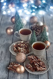 Christmas cookies and tea