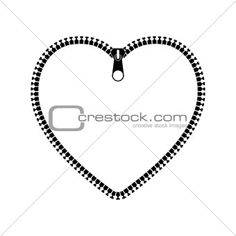 Icon heart with zipper, vector illustration.