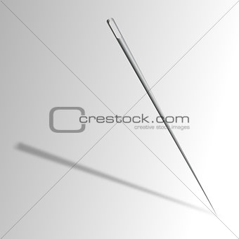 Needle with shadow, vector illustration.