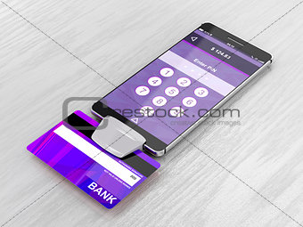 Smartphone and bank card reader