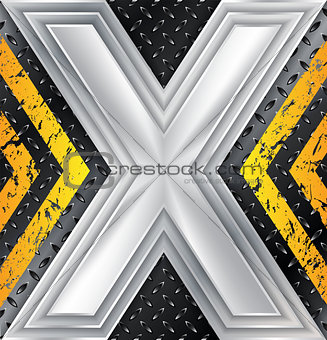 Abstract industrial background with huge X sign