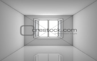 White room and open window
