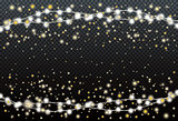 Gold Glitter Stardust Background with Garland.