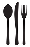 monochrome pattern of dining accessorie - forks, knife, spoon
