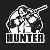 monochrome stylish template for the club with a hunter and gun