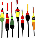 Fishing Floats of Different Types and Colors