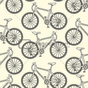 Vector seamless pattern with racing bikes.