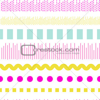 Geometric embroidery vector seamless pattern.