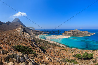 Balos Lagoon and Gramvousa Island in Hania, Crete. 