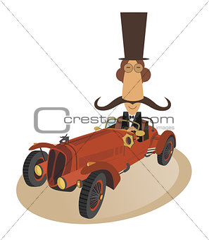 Gentleman rides a retro car