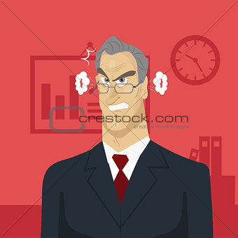 Angry boss in office