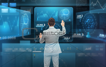 businessman working with virtual screens