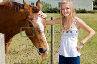 Farm Girl & Horse