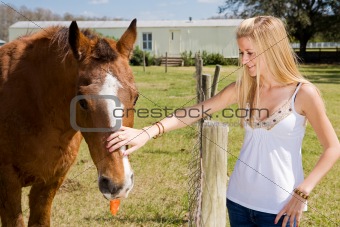 Teen Girl With Horse