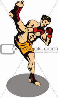 Kick boxer kicking front