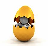 Person inside Easter egg