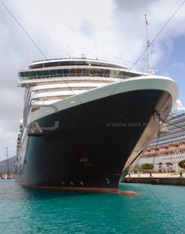 Front view of cruise ship