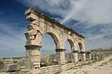 Beautifull and mystical view of ancient roman archs in Volubilis