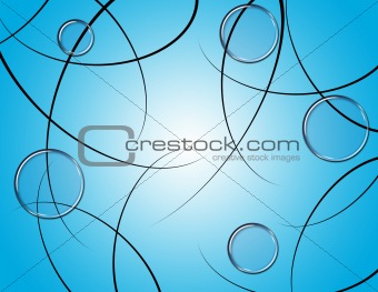 Blue Abstract Bubble Background
