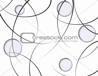 Black and White Abstract Bubble Background