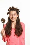 The girl with ladle