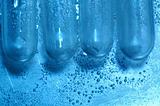 water drops and chemistry glass in laboratory  