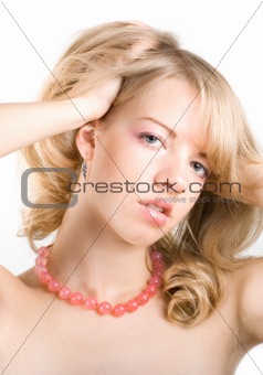 Young woman with beads