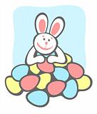 happy bunny and easter eggs
