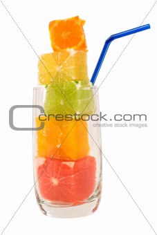 Natural juice with straw