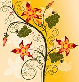 Decorative floral background, vector