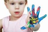 colored child's hand