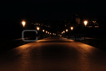 Charles bridge in deep night